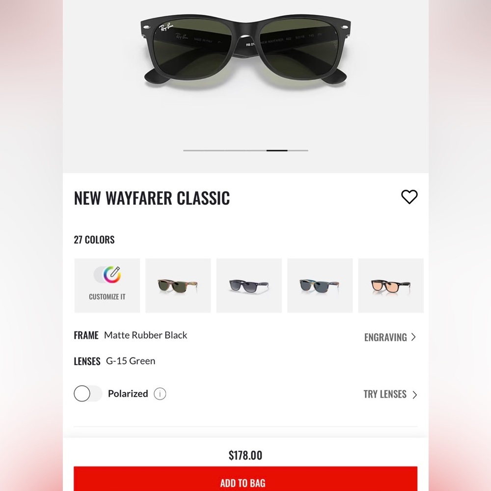 Ray-Ban Silver Box with Red Logo Panel